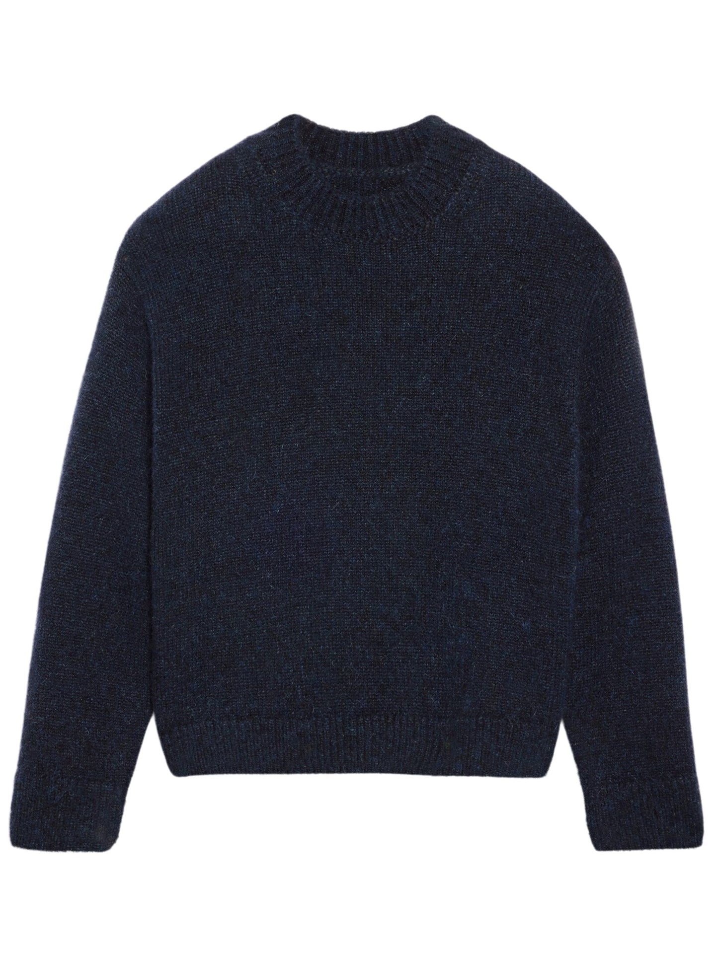 navy blue jersey with white logo on the back